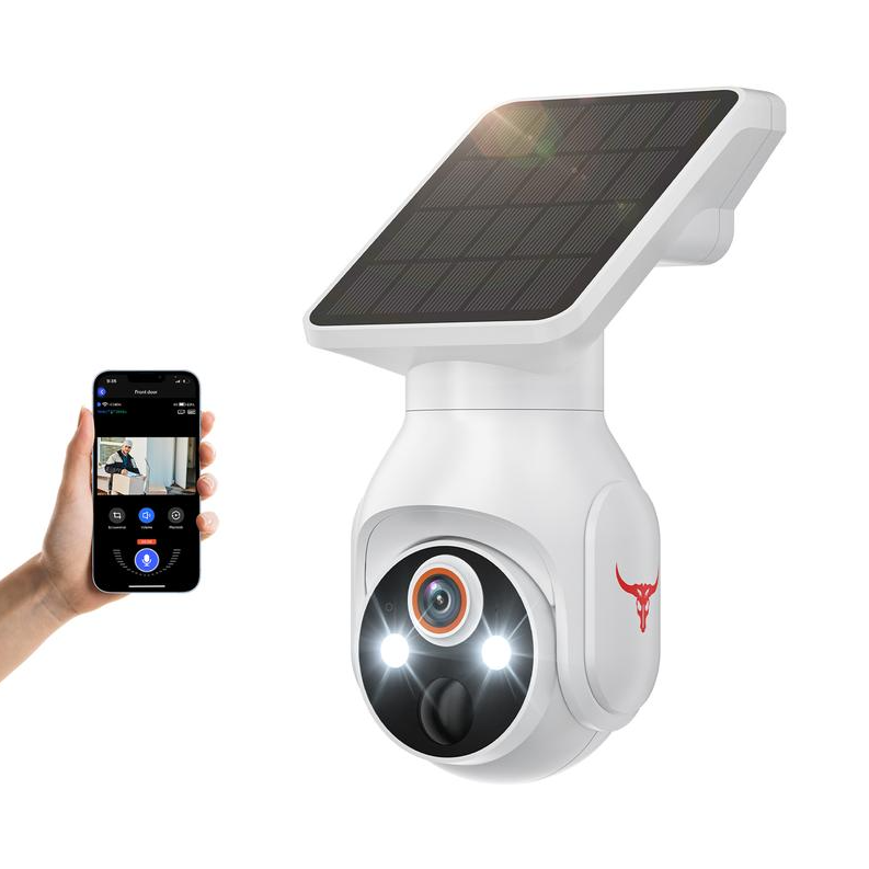 Solar-Powered Wireless Security Camera with Human Detection & 1080P Night Vision