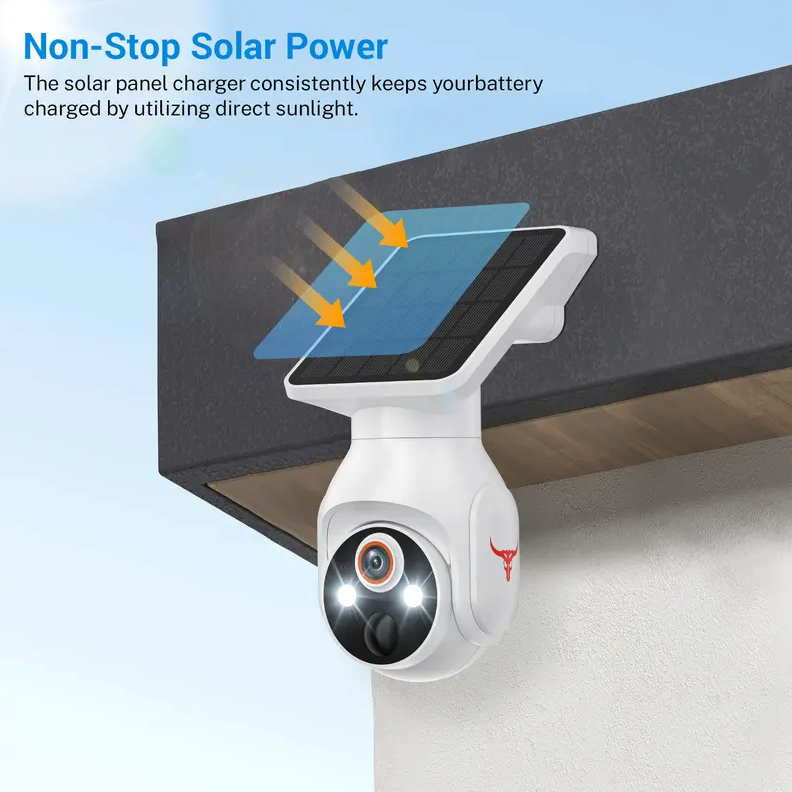 Solar-Powered Wireless Security Camera with Human Detection & 1080P Night Vision